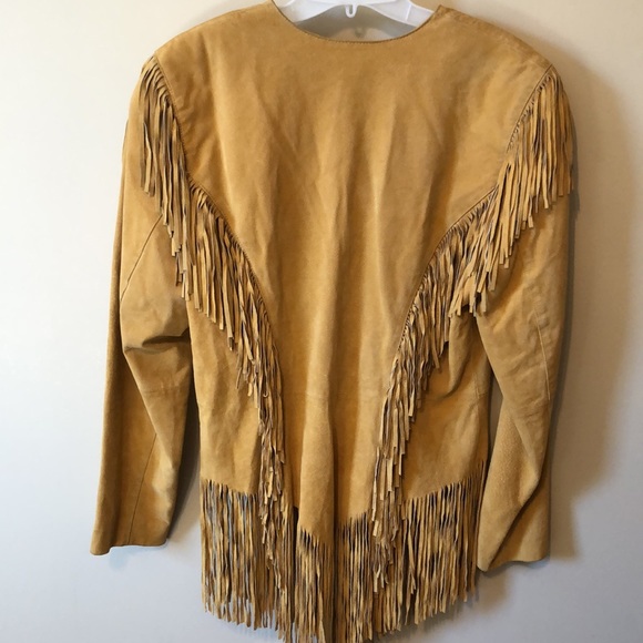 Leather Fitted Fringe Jacket…fully lined size Medium…Super Cute On! Western/Boho - Picture 2 of 5